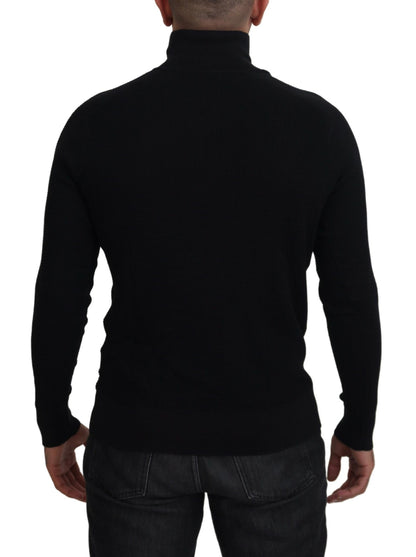 Dolce &amp; Gabbana Elegant Silk Blend Black Pullover Sweater