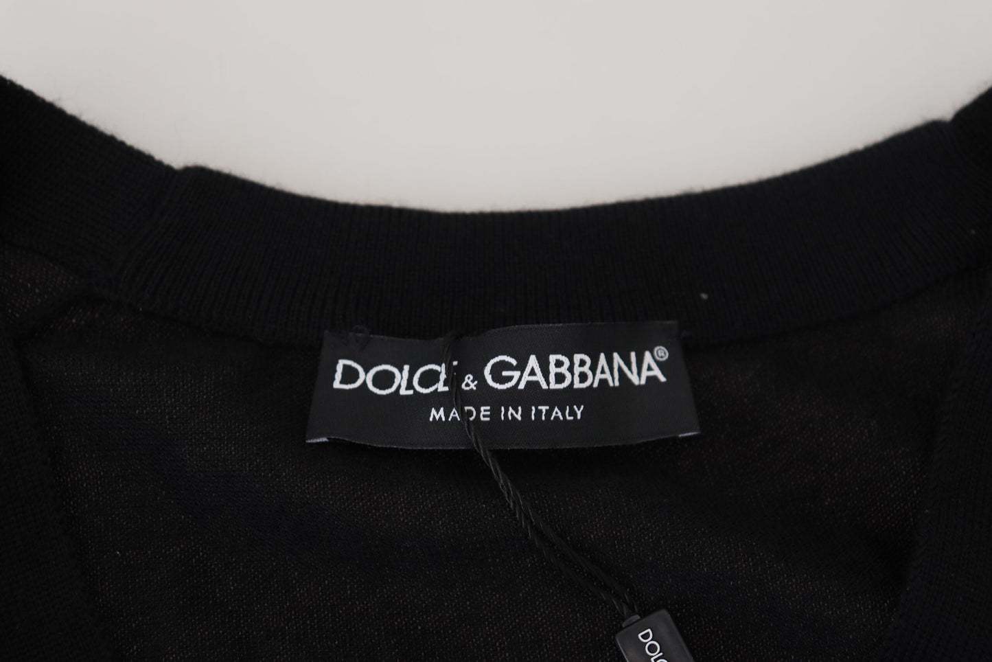 Dolce &amp; Gabbana Elegant svart kashmir cardigan tröja