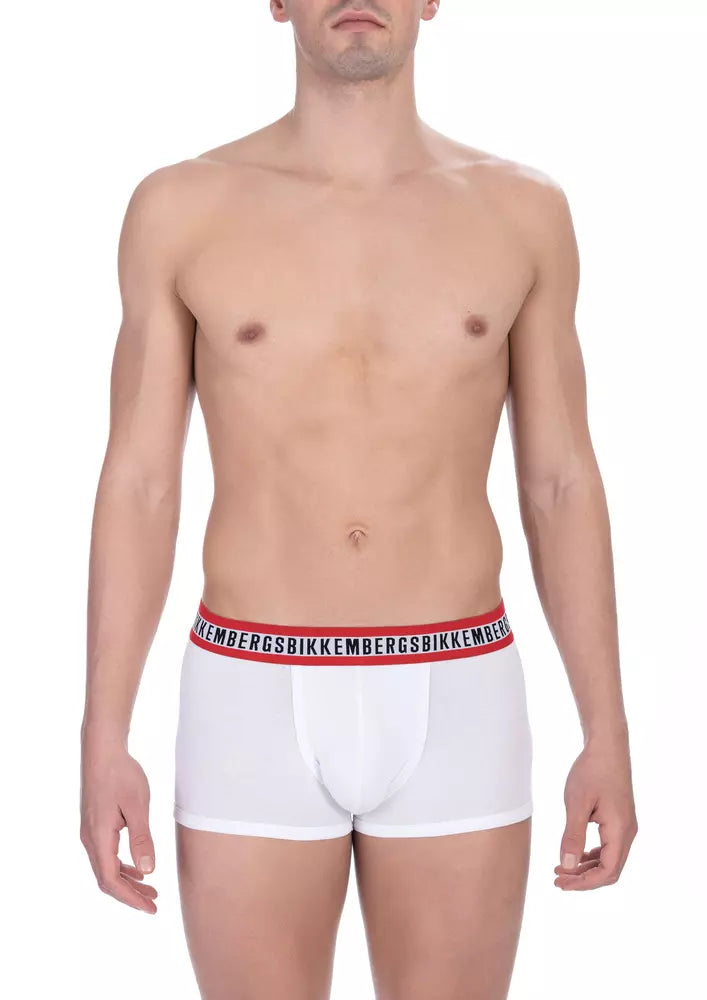 Bikkembergs White Cotton Herr Underkläder Trunk Pack