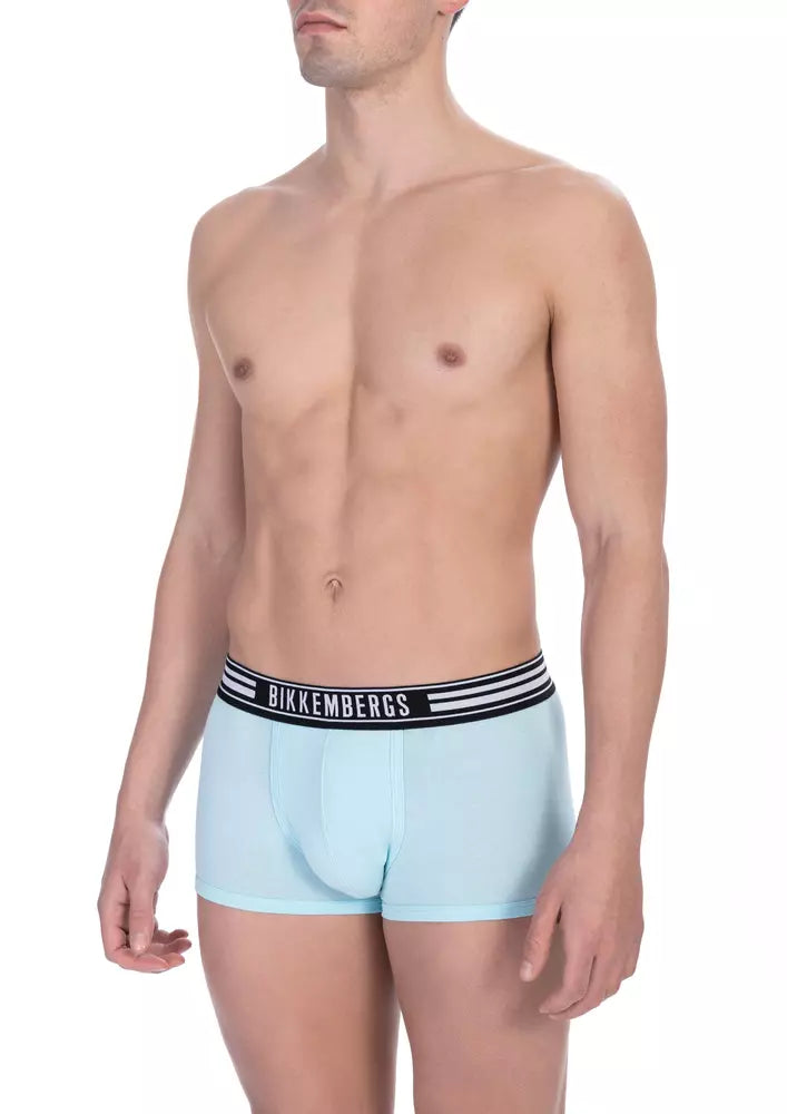 Bikkembergs Ljusblå Bomull Herr Underkläder Trunk Pack