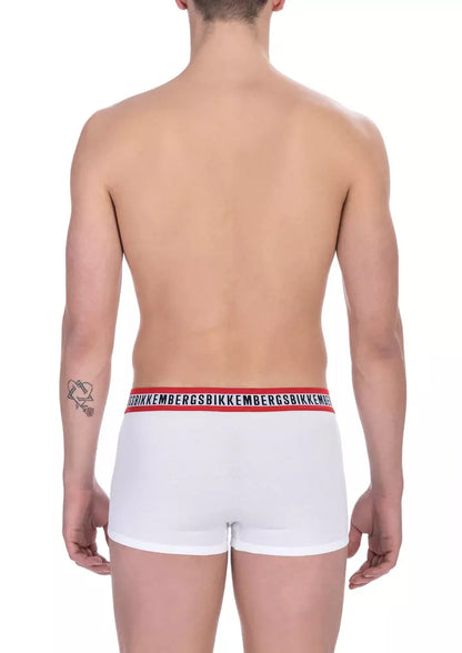 Bikkembergs White Cotton Herr Underkläder Trunk Pack