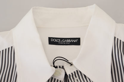 Dolce &amp; Gabbana Klassisk svart-vit randig skjorta med knäppning