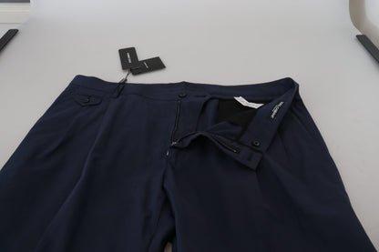 Dolce &amp; Gabbana Elegant Dark Blue Chino Dress Byxor