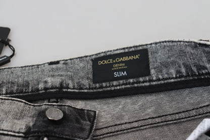 Dolce &amp; Gabbana Elegant Grå Skinny Jeans