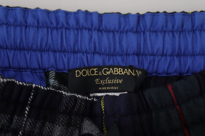 Dolce &amp; Gabbana rutiga joggingbyxor i ullblandning