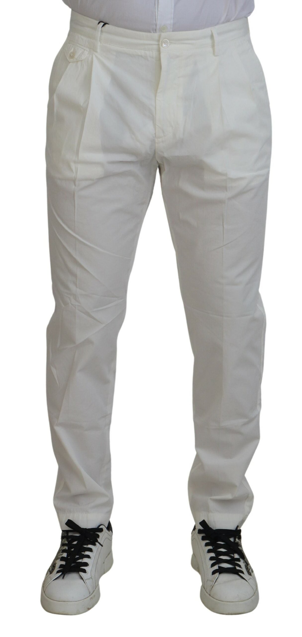 Pantalones chinos elegantes de algodón blanco de Dolce &amp; Gabbana