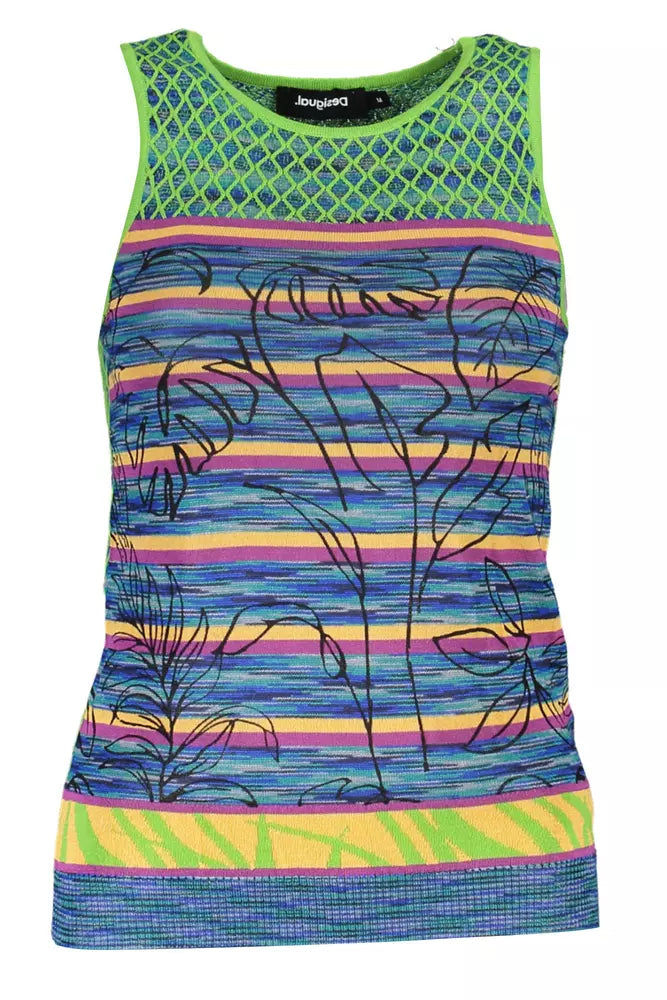 Top de mujer de algodón verde Desigual