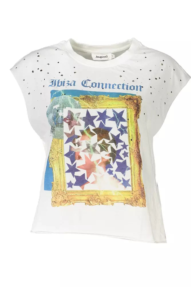 Camiseta de mujer de algodón blanca Desigual