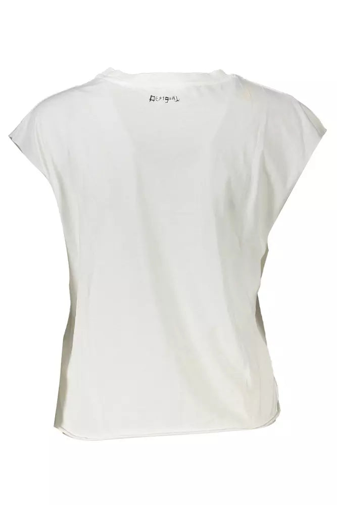 Camiseta de mujer de algodón blanca Desigual