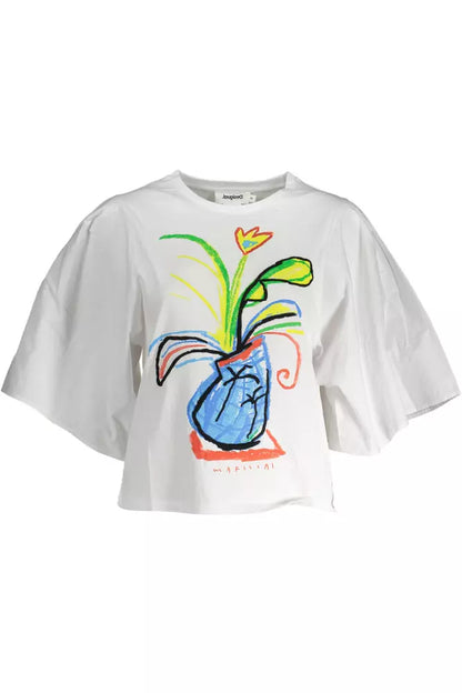 Desigual White Cotton Women T-Shirt