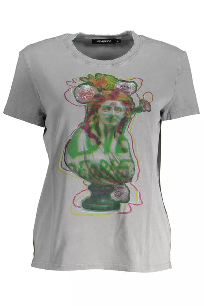 Top de mujer de algodón gris Desigual