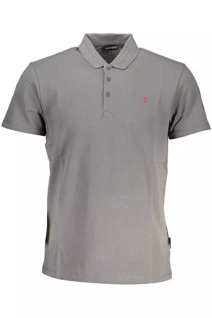 Polo Napapijri de algodón gris para hombre