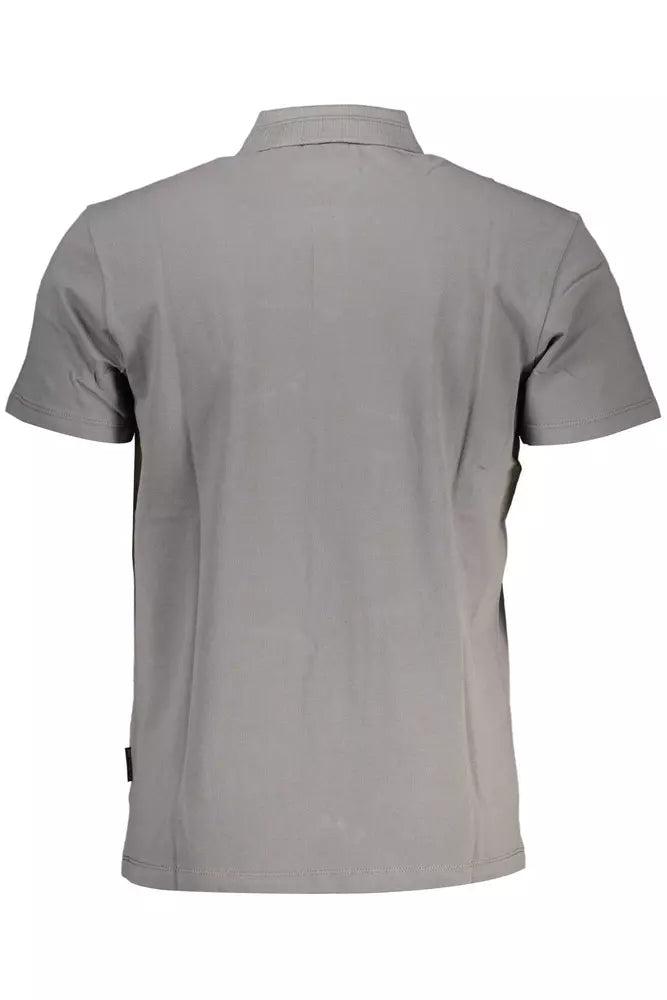 Polo Napapijri de algodón gris para hombre