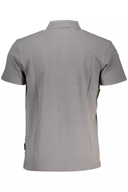 Polo Napapijri de algodón gris para hombre