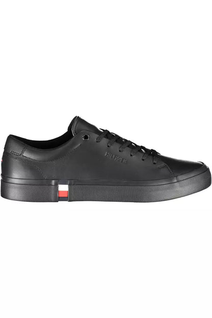 Zapatillas Tommy Hilfiger de piel negra para hombre