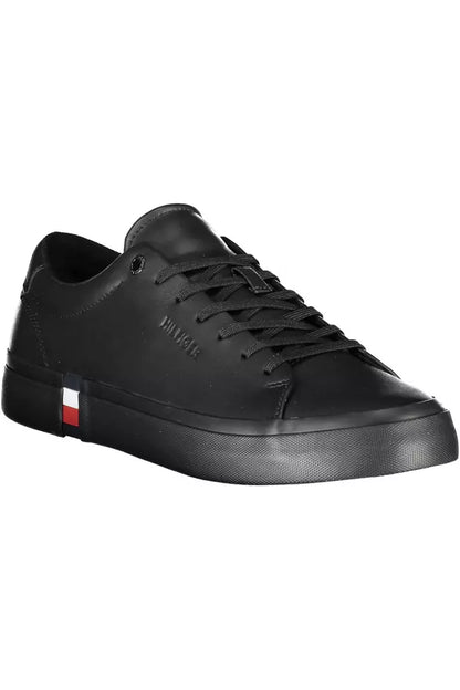 Zapatillas Tommy Hilfiger de piel negra para hombre