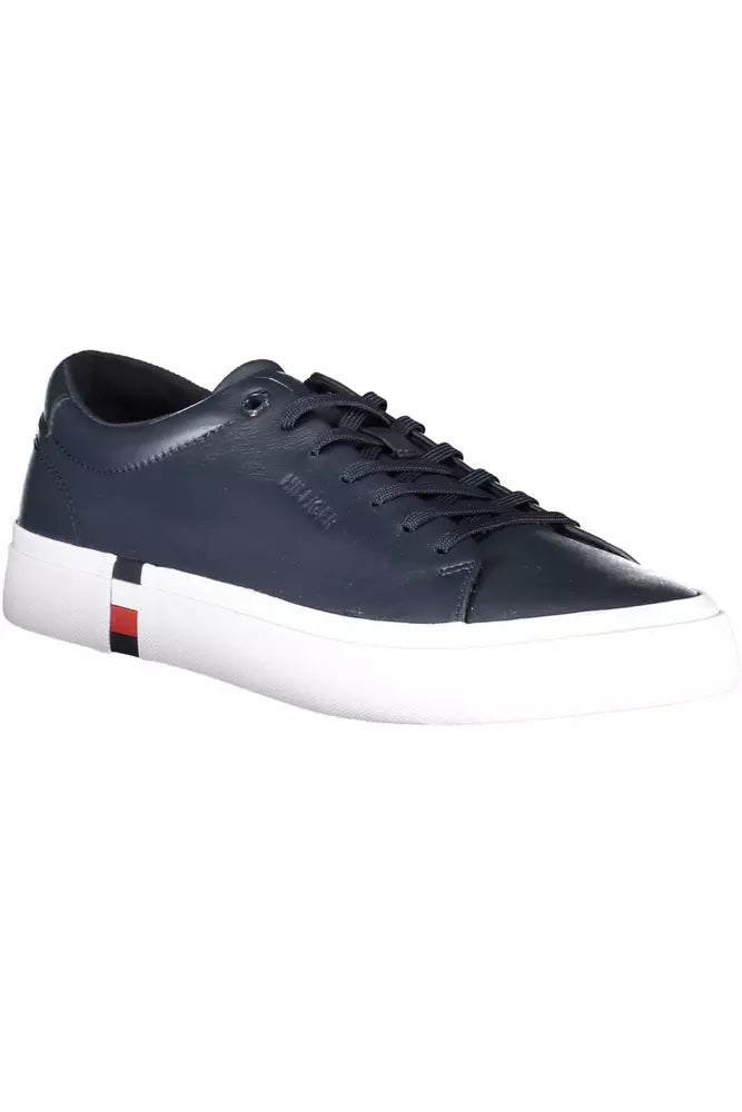 Zapatillas de deporte de cuero azul Tommy Hilfiger para hombre