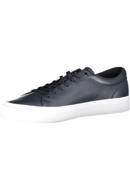 Zapatillas de deporte de cuero azul Tommy Hilfiger para hombre