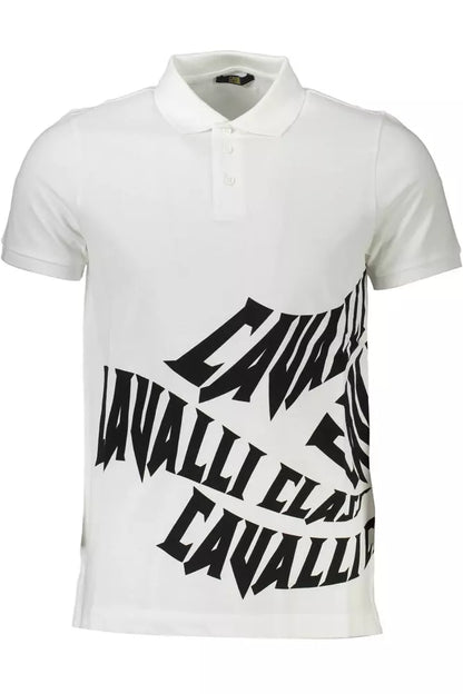 Polo de algodón blanco para hombre Cavalli Class