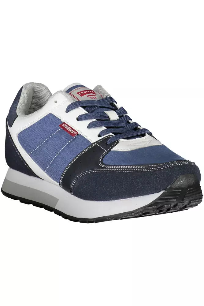 Zapatillas de deporte Carrera de piel ecológica azul para hombre