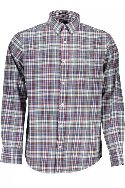 Camisa de algodón azul Gant para hombre