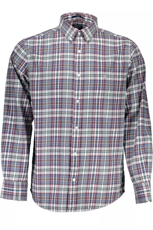 Camisa de algodón azul Gant para hombre