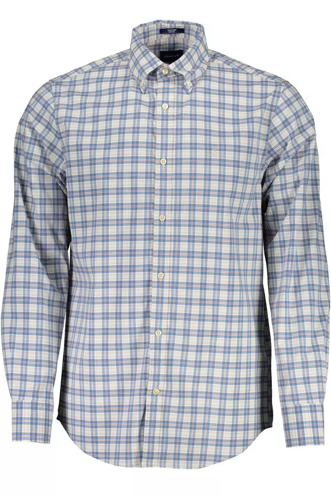 Camisa de algodón azul Gant para hombre