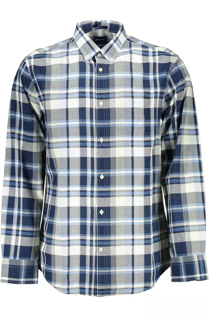 Camisa de algodón azul Gant para hombre