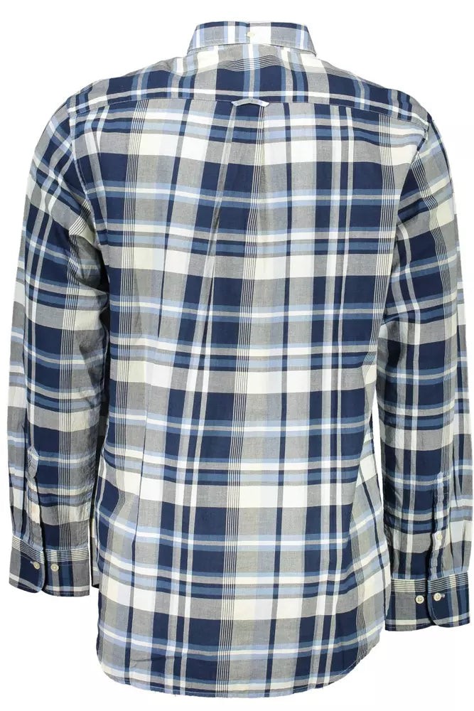 Camisa de algodón azul Gant para hombre