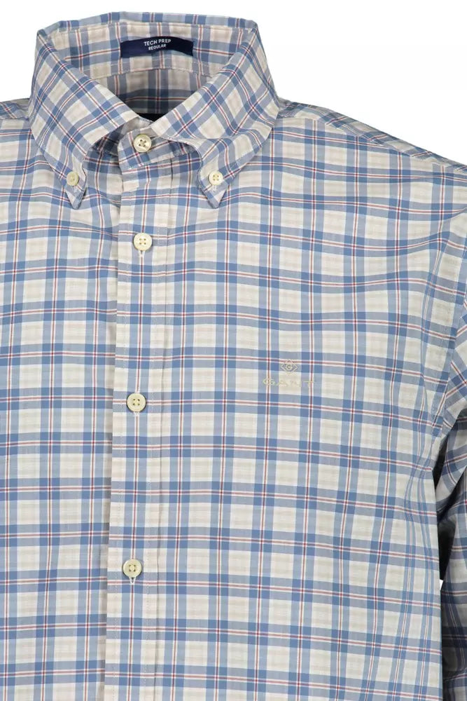 Camisa de algodón azul Gant para hombre