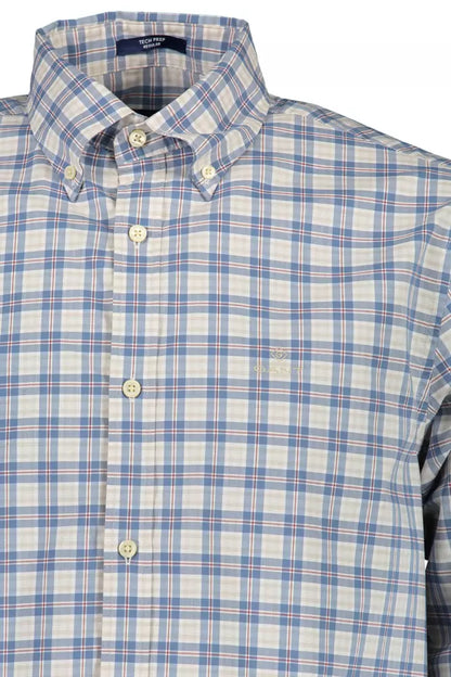 Camisa de algodón azul Gant para hombre