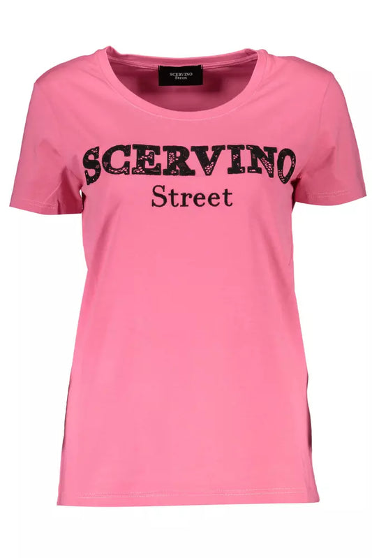 Scervino Street Rosa bomull T-shirt för kvinnor