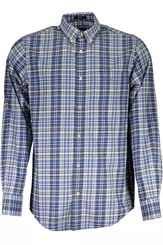 Camisa de algodón azul Gant para hombre