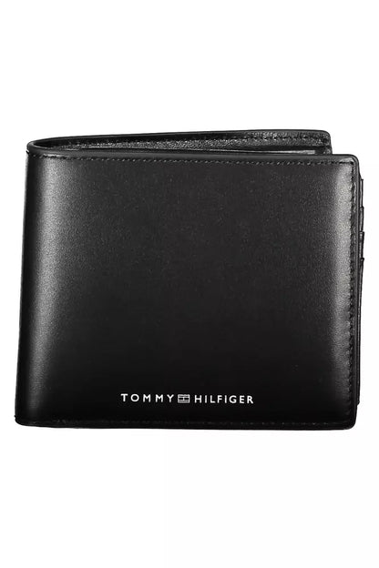 Tommy Hilfiger Svart Läder Plånbok för män