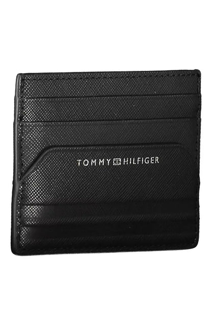 Tommy Hilfiger Svart Läder Plånbok för män