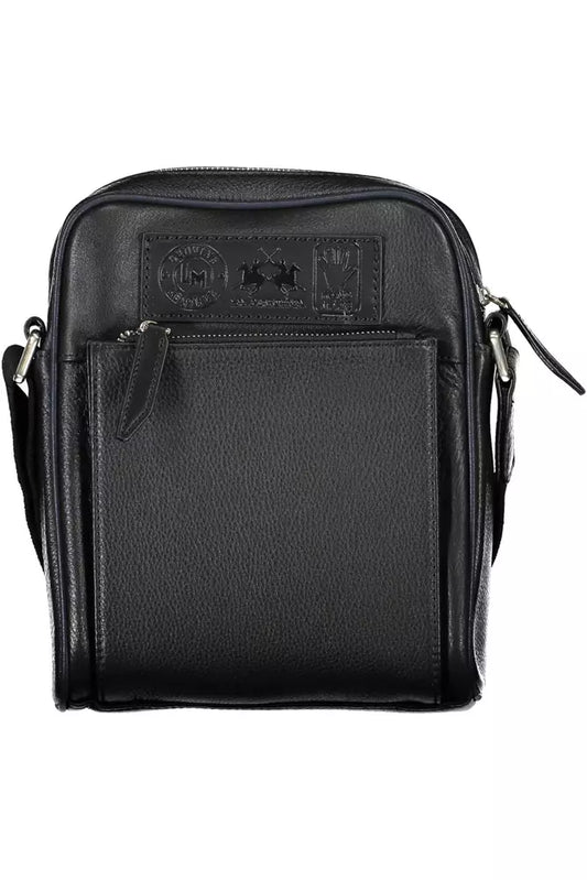 Bolso de hombro para hombre de piel negra La Martina