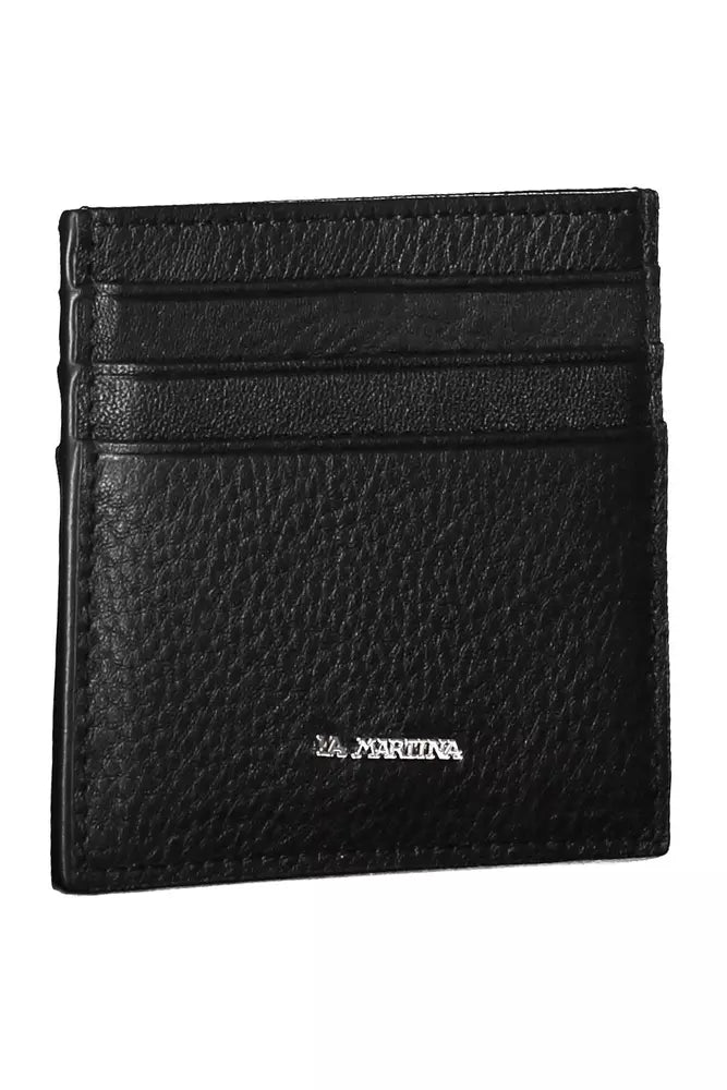 Cartera de hombre de piel negra La Martina