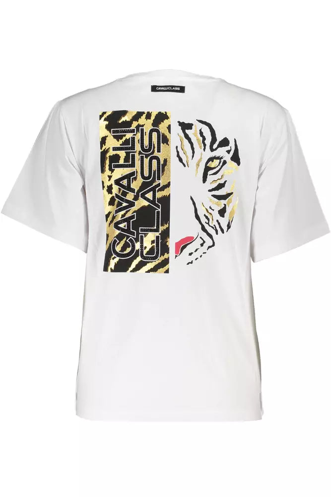 Cavalli Class White Cotton Women T-Shirt