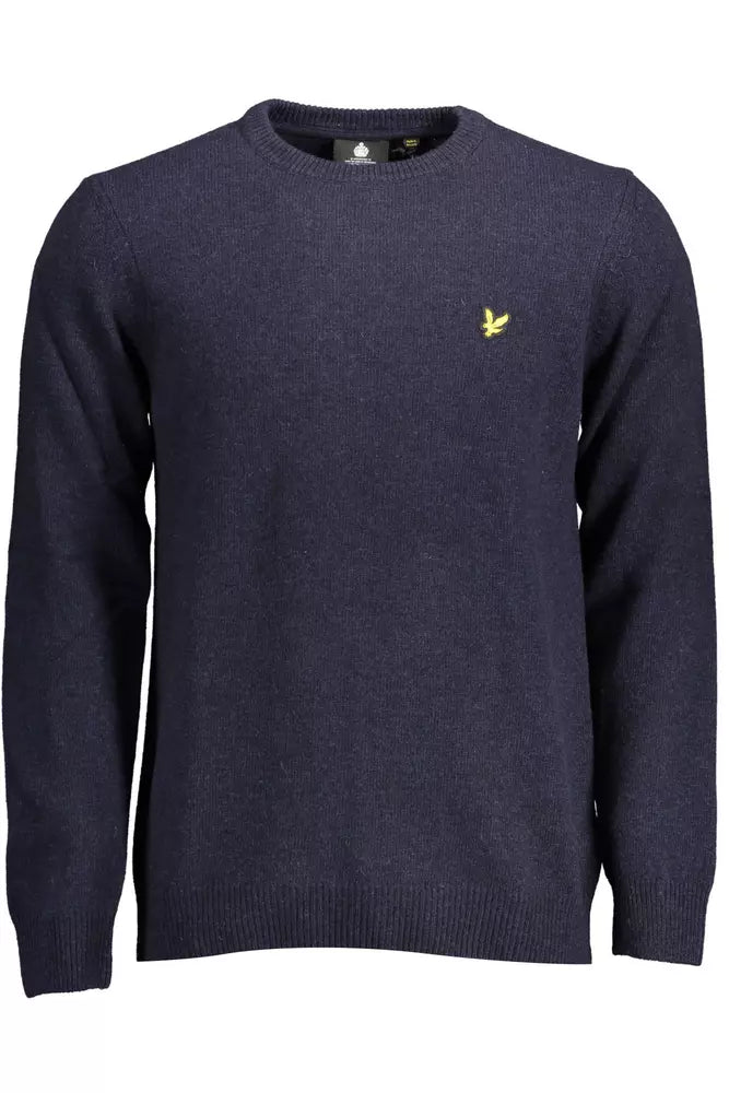 Lyle &amp; Scott blå ulltröja för män