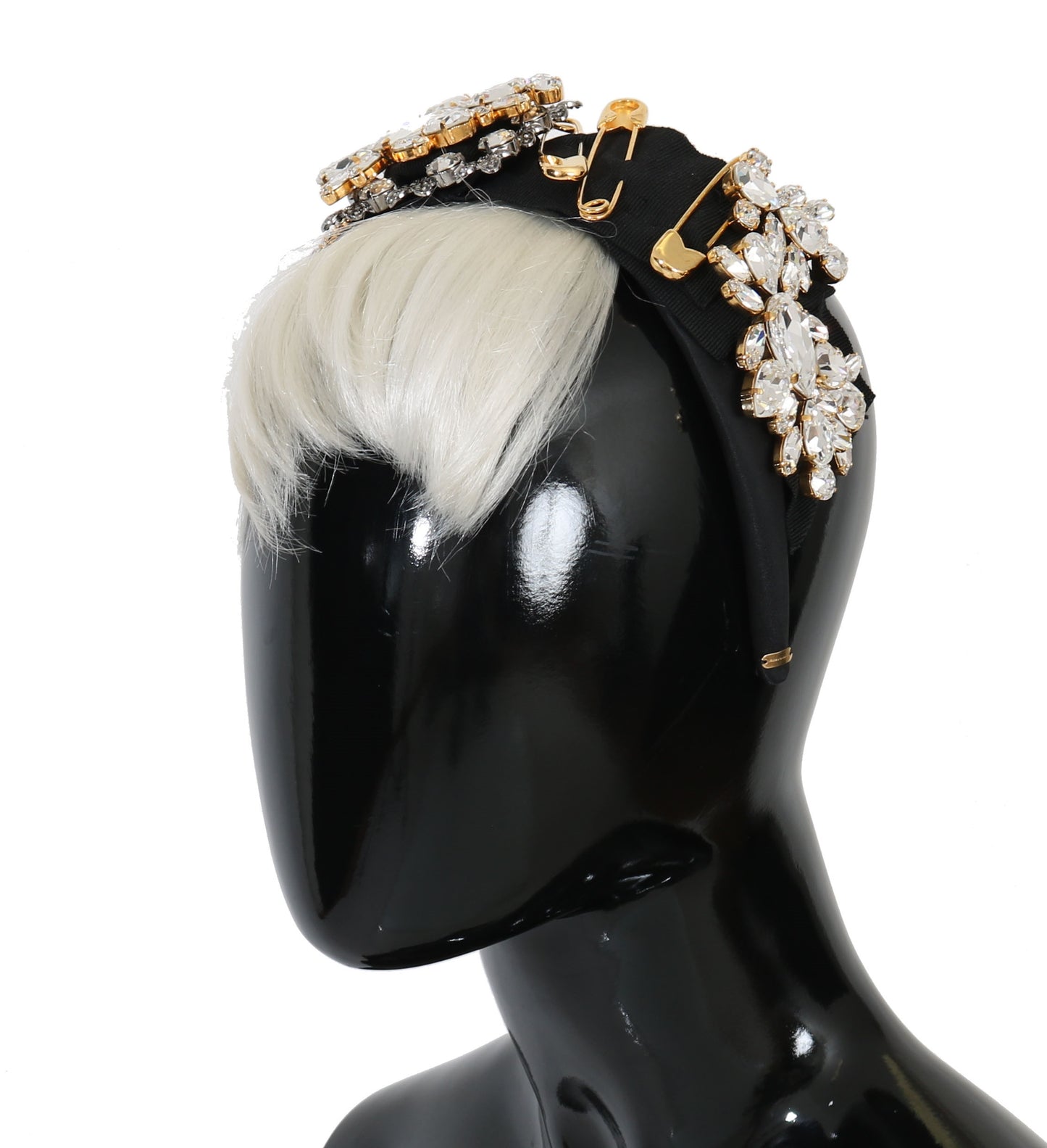 Diadema elegante con cristales negros de Dolce &amp; Gabbana