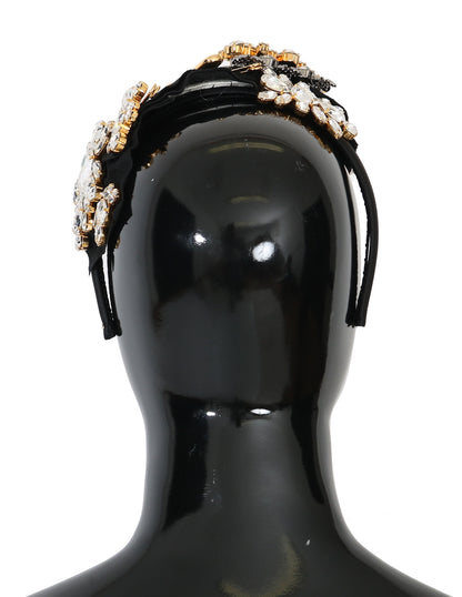 Diadema elegante con cristales negros de Dolce &amp; Gabbana