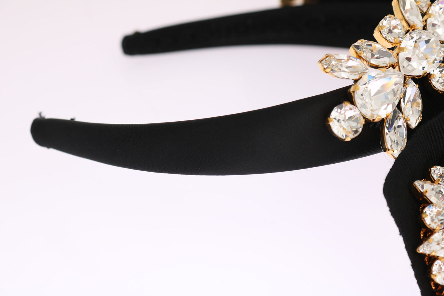 Diadema elegante con cristales negros de Dolce &amp; Gabbana