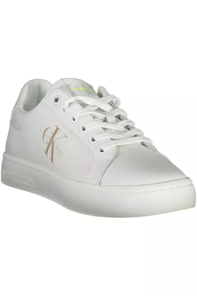 Zapatillas de deporte de piel blanca de Calvin Klein para mujer