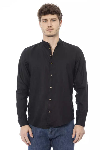 Camisa de hombre Baldinini Trend en lyocell negro