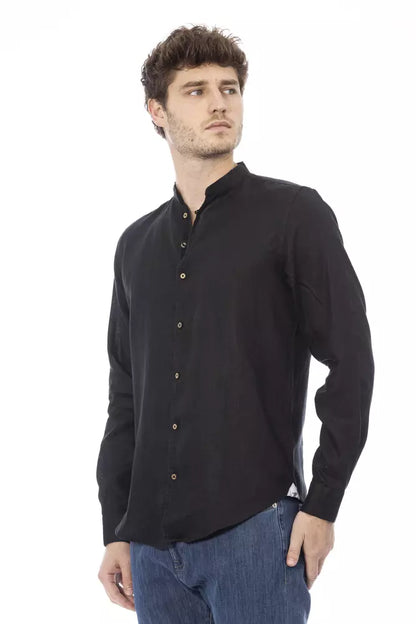 Camisa de hombre Baldinini Trend en lyocell negro