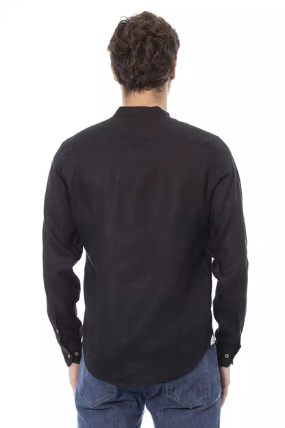 Camisa de hombre Baldinini Trend en lyocell negro