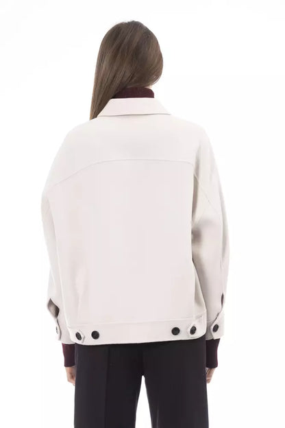 Chaqueta elegante de lana blanca de Alpha Studio