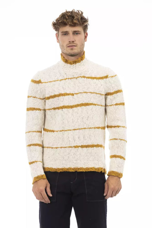 Suéter de hombre de alpaca beige Alpha Studio