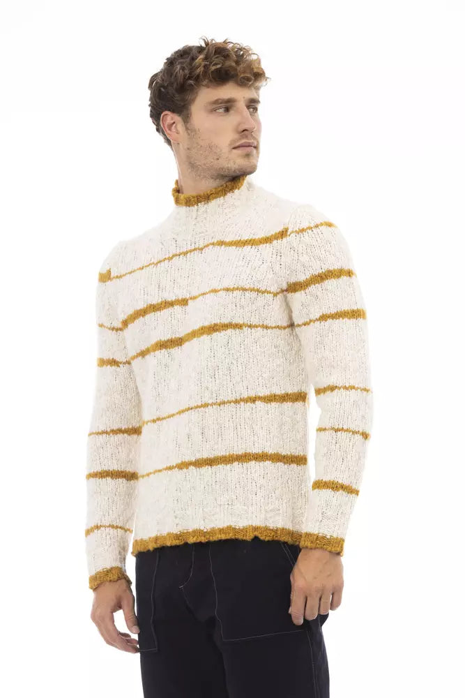 Suéter de hombre de alpaca beige Alpha Studio