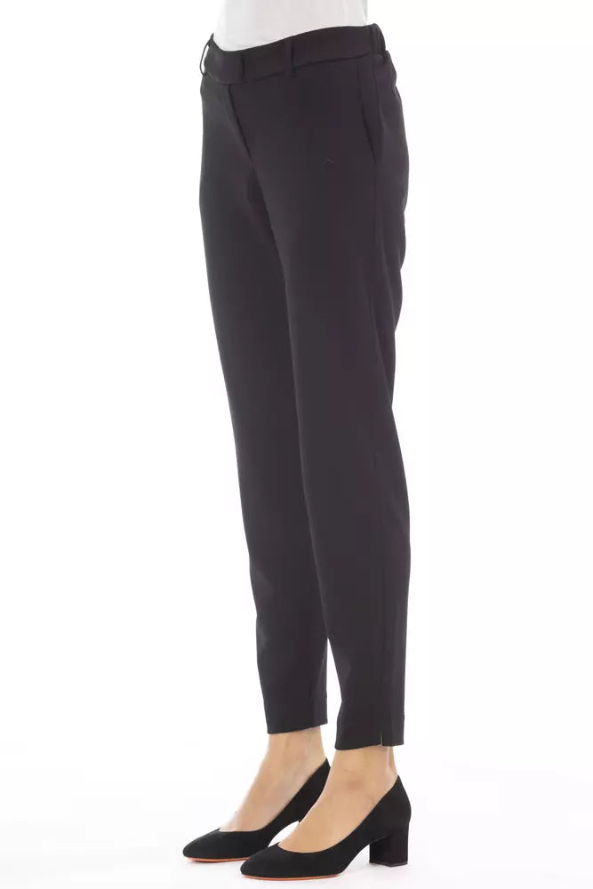 Alpha Studio Black Polyester Women Trouser